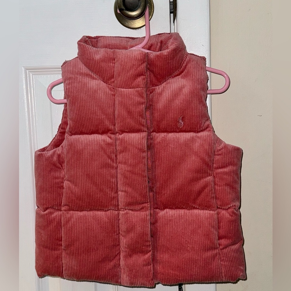 Polo Ralph Lauren Stretch Corduroy Down Girls Vest Size 4T